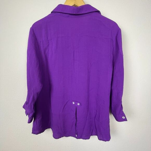 Fridaze Linen Button-Up Shirt XL Long Sleeve Coastal Slow Fashion Minimalist - Picture 7 of 7